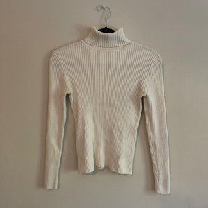 Cream Turtleneck Sweater
